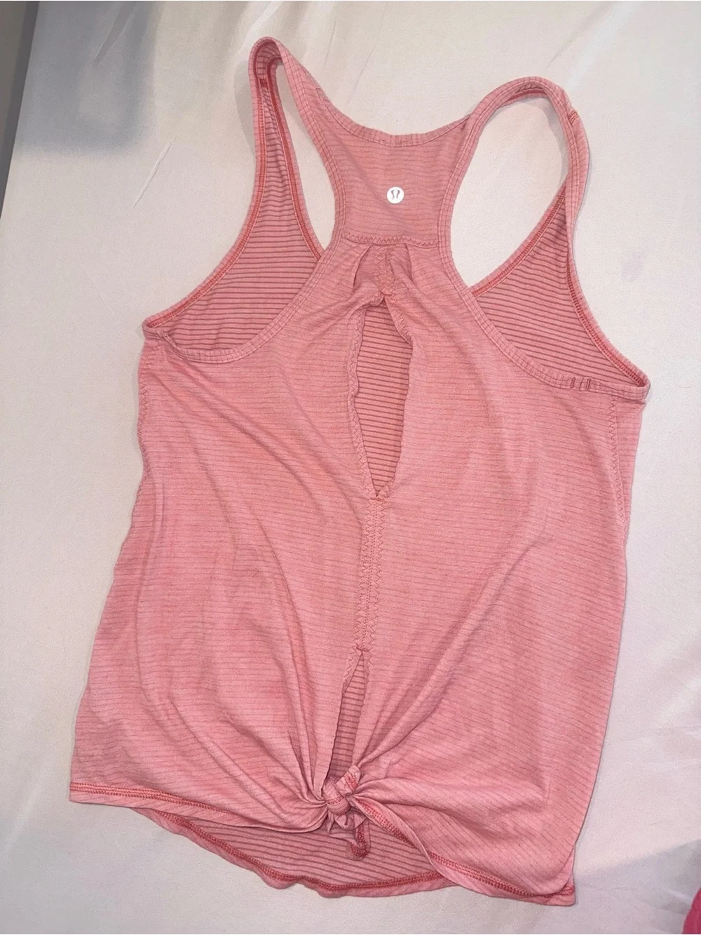 Lululemon Women's Pink Strip Racerback Tank Top Size 6 / Small